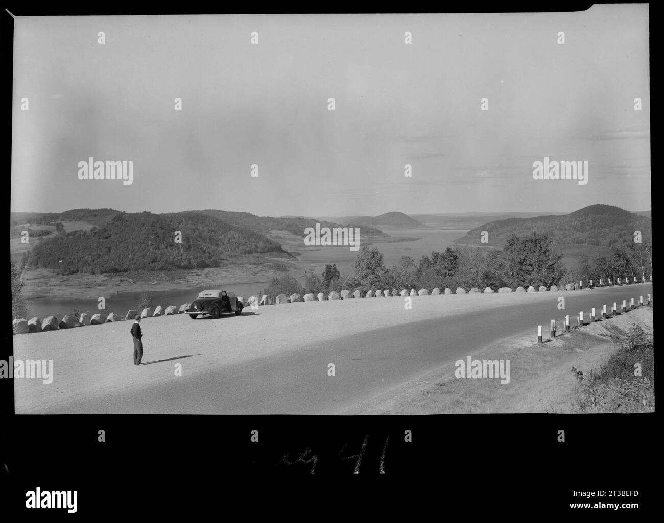 General view of Quabbin Reservoir from Quabbin Hill Road, looking northeasterly, Quabbin Reservoir, Mass., Aug. 1941 Stock Photo