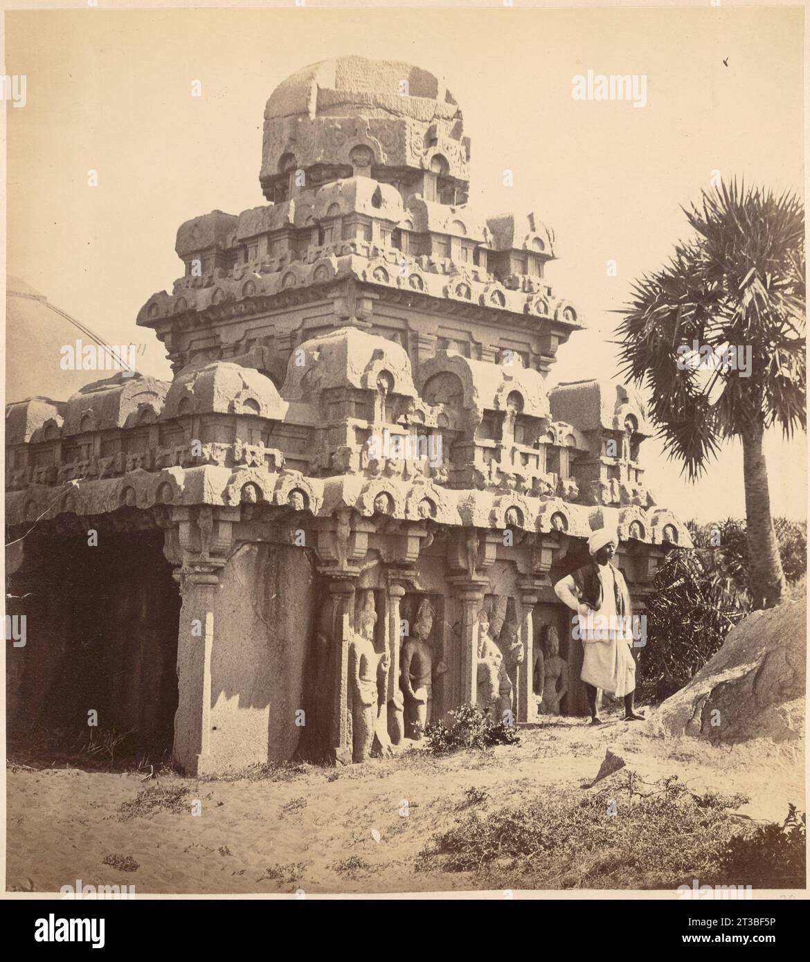 Stone ratha [i.e. Arjuna Ratha], the second from the [village ...