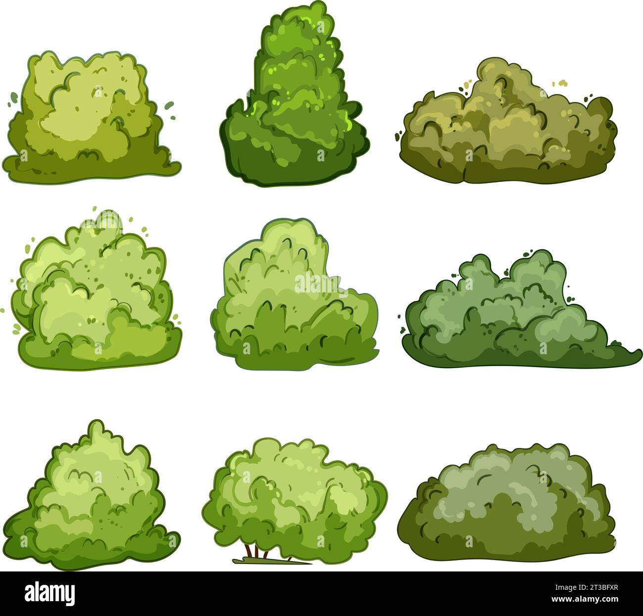 garden shrub set cartoon vector illustration Stock Vector Image & Art ...