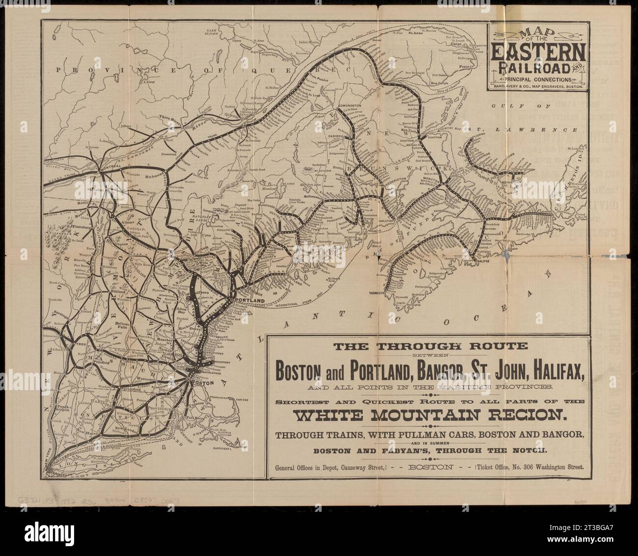Map of the Eastern Railroad and principal connections Stock Photo Alamy