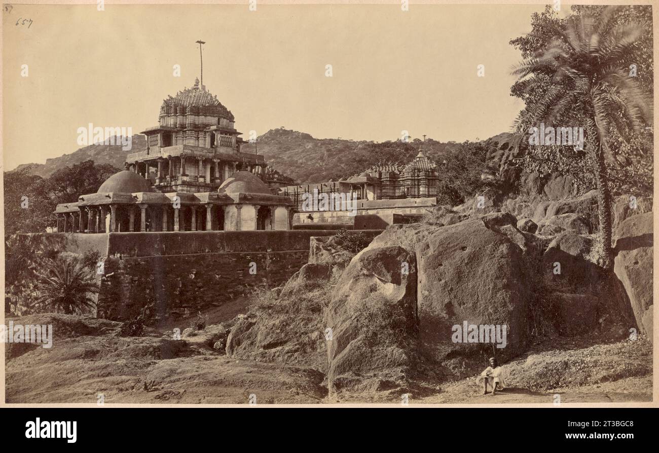 Mount Abu, the Jain temples [i.e. Parshvanatha Chaumukha Temple] at ...