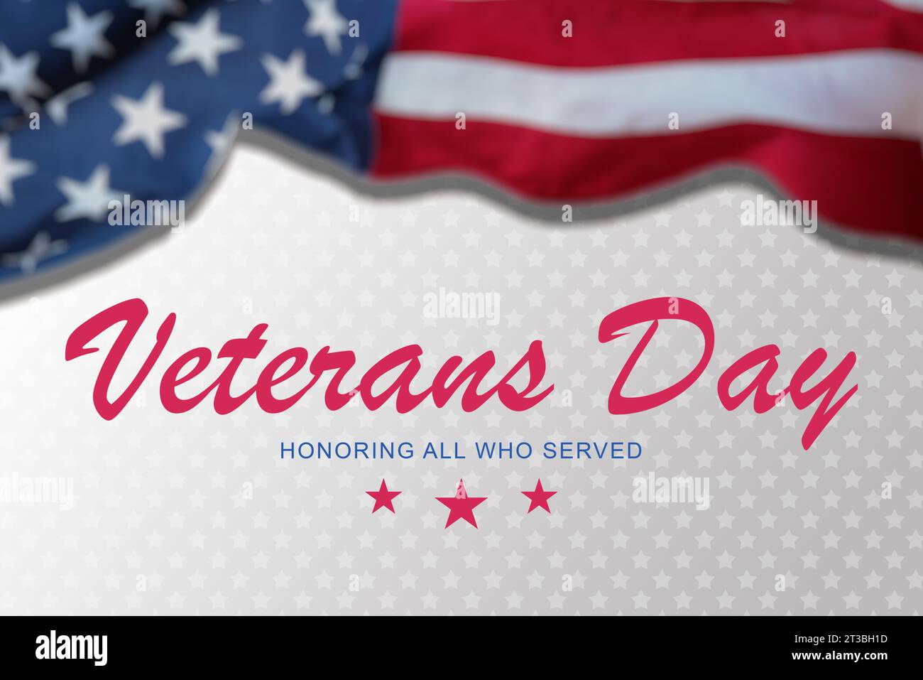 Veterans Day and White Background With Wavy USA Flag Design. 11 ...