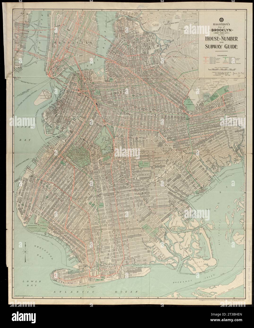 Hagstrom's map of Brooklyn (New York City) : house-number and subway ...