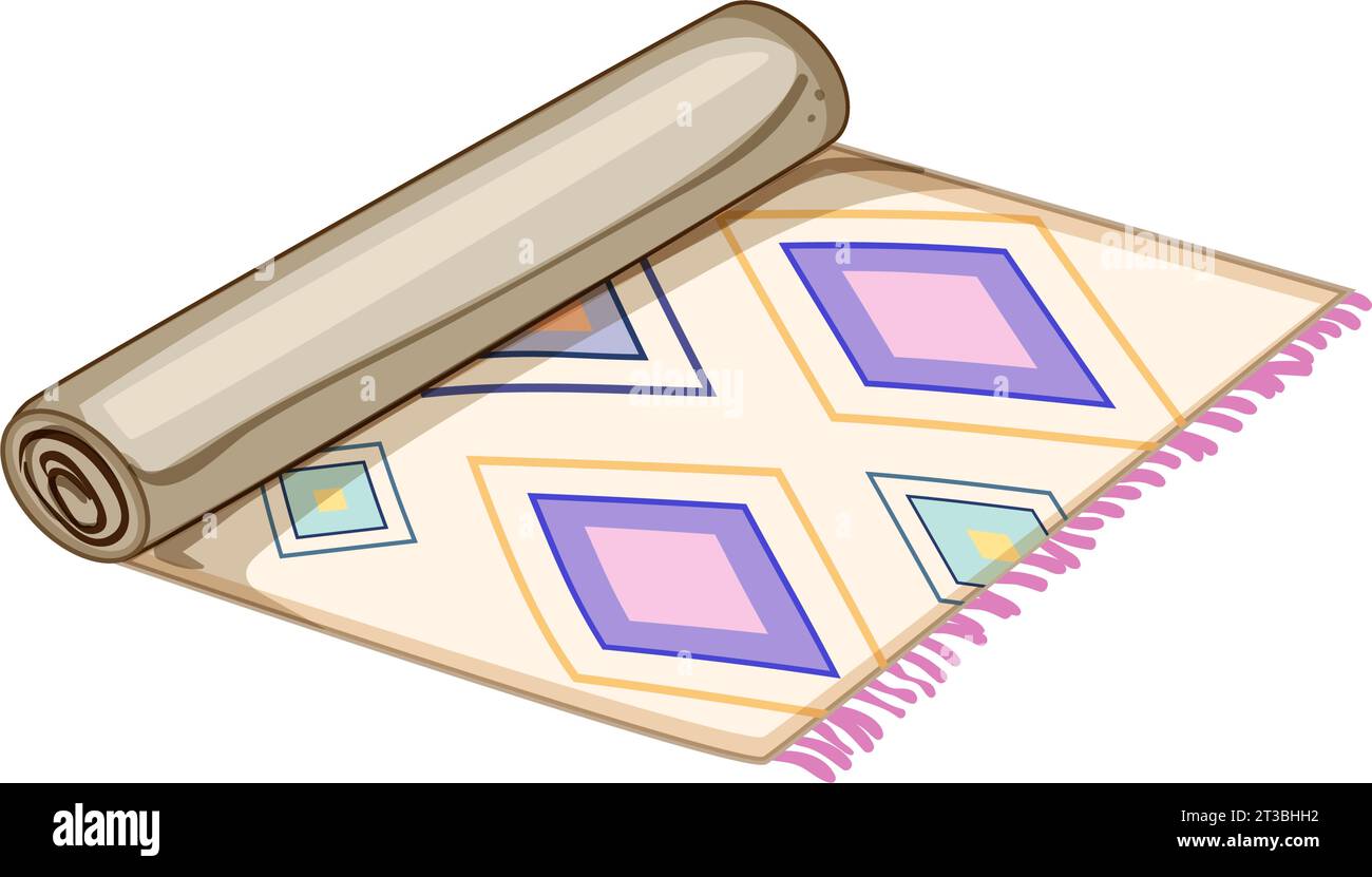 geometric boho rug cartoon vector illustration Stock Vector Image & Art