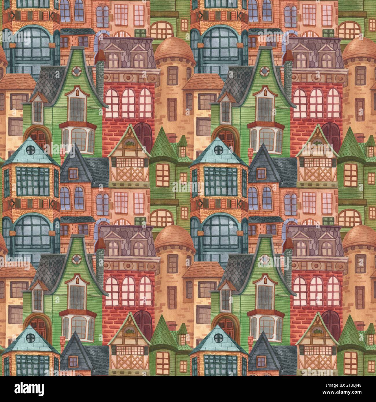 Illustration house home cottage cosy building estate painted by ...