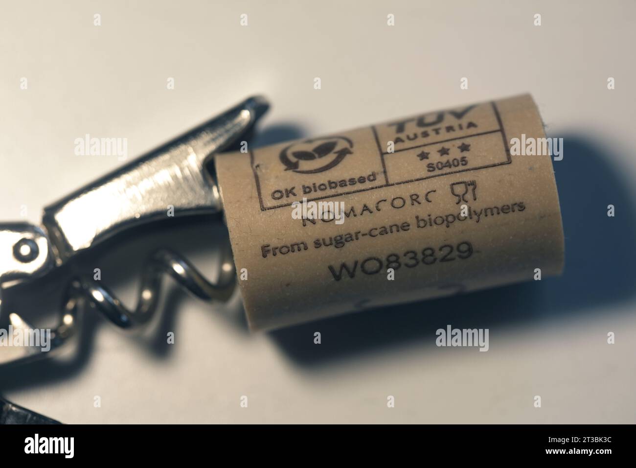 Wine stopper made from sugarcane biopolymers to reduce plastics use