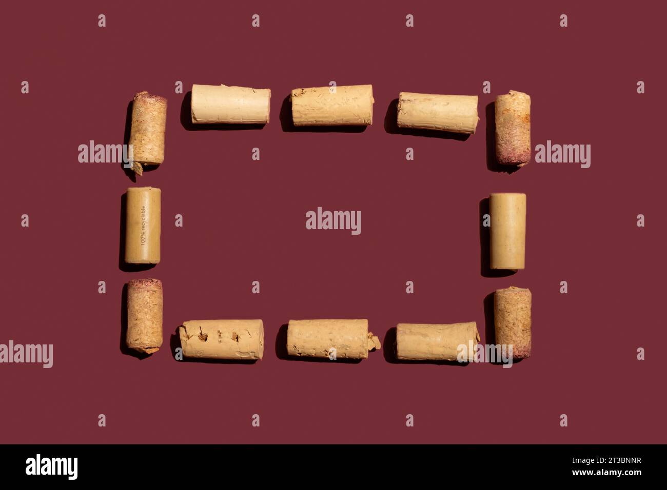 Frame made from wine corks. Stock Photo