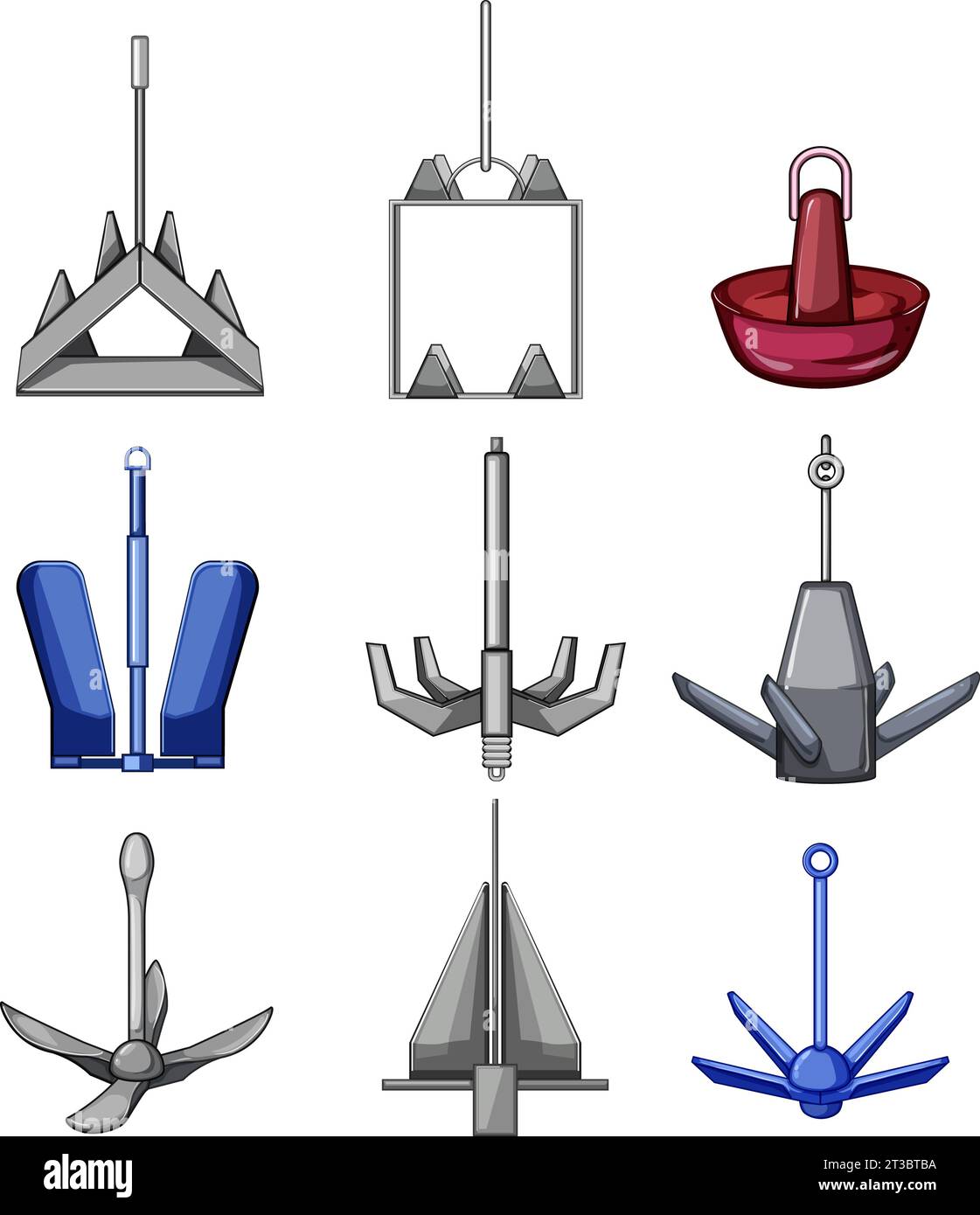boat anchor set cartoon vector illustration Stock Vector Image & Art - Alamy