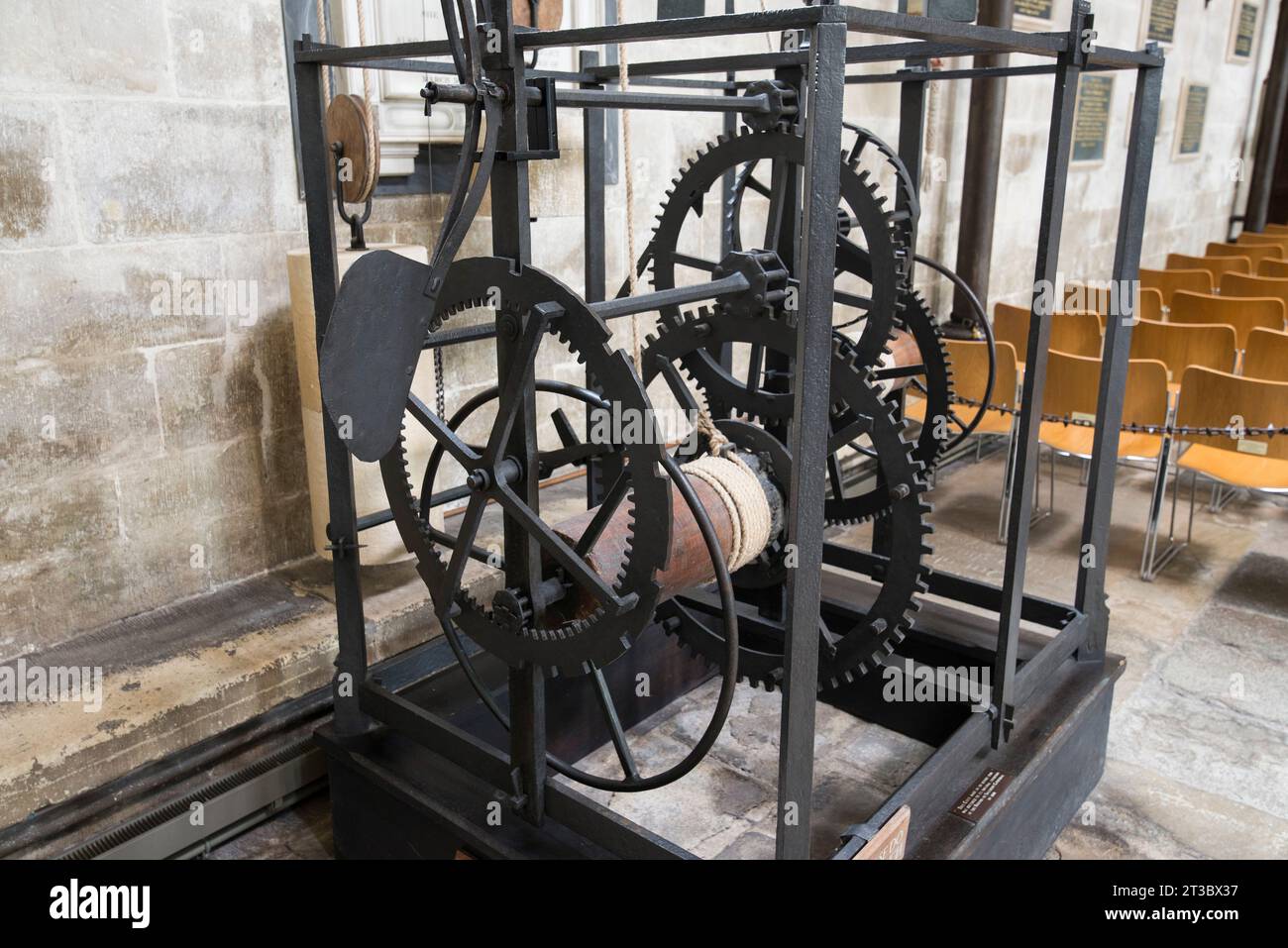 The world’s oldest working mechanical clock built in 1386 Stock Photo