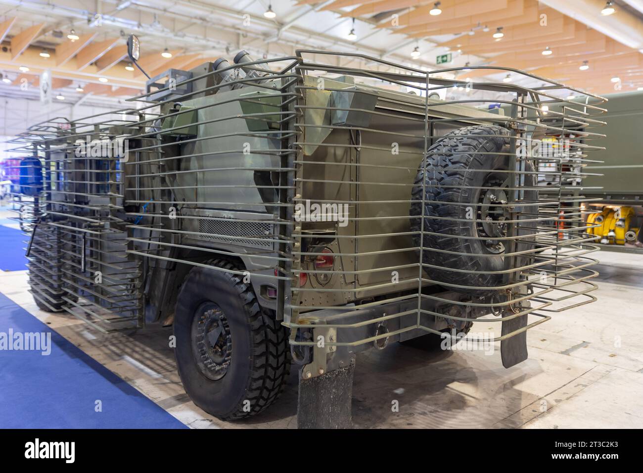 Military vehicle with camouflage netting Stock Photo - Alamy