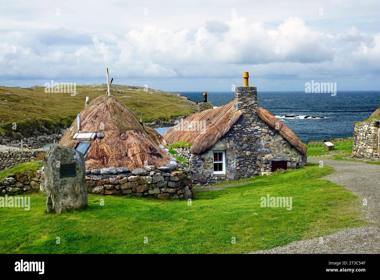 Gearrannan Blackhouse Villagein  Isle of Lewis Outer Hebrides Scotland UK United Kingdom Stock Photo