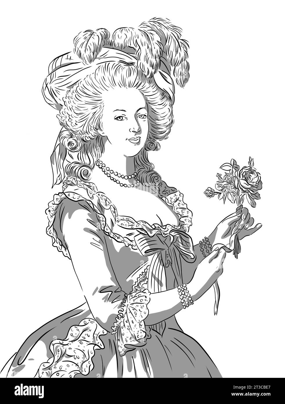 Portrait of Marie Antoinette, famous french queen Stock Photo