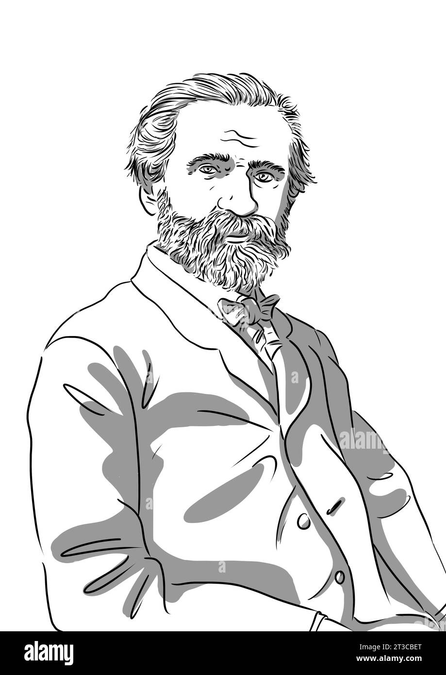 Portrait of Guiseppe Verdi, famous italian composer and musician Stock Photo