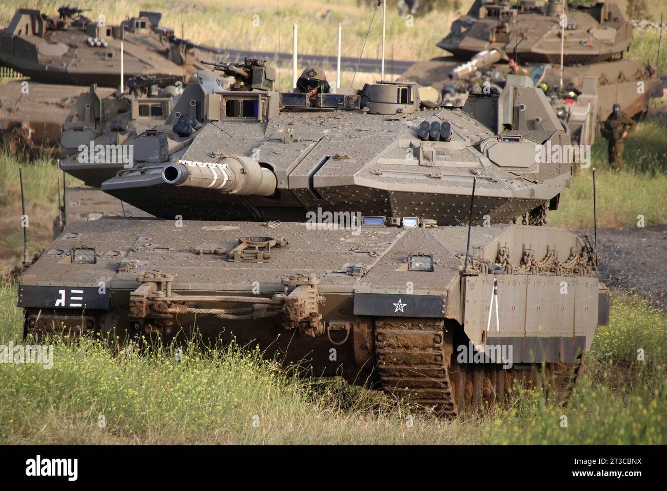 Merkava Mark 4 main battle tank of the Israel Defense Forces. Stock Photo