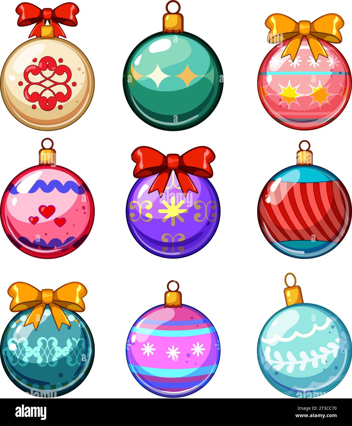 christmas ball set cartoon vector illustration Stock Vector Image & Art ...