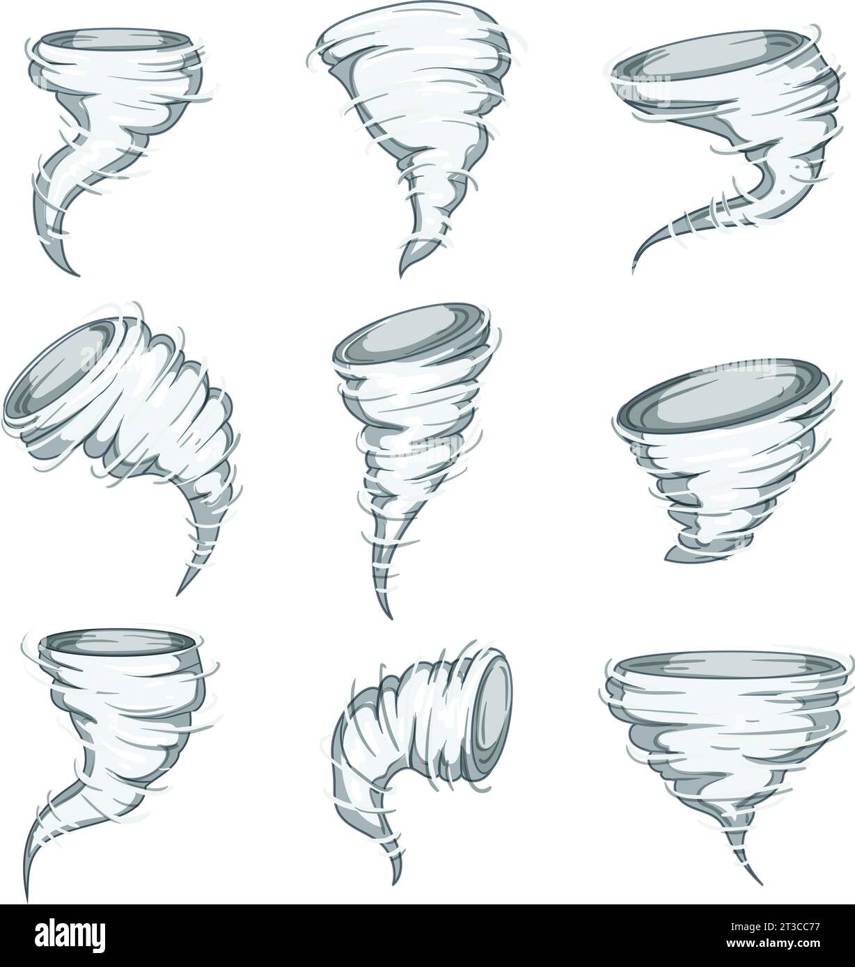 tornado set cartoon vector illustration Stock Vector