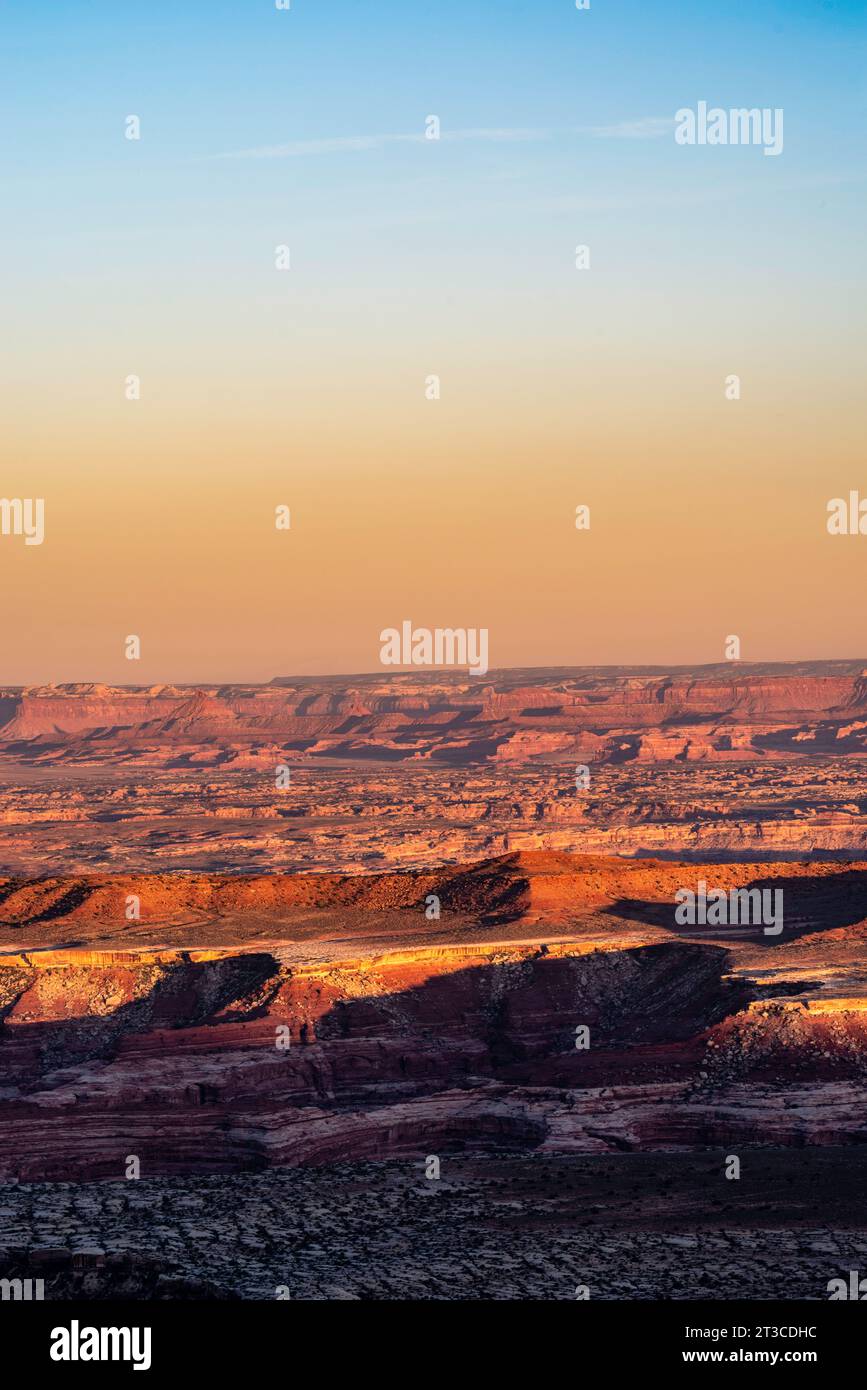 Photograph of sunset over Canyonlands National Park from Panorama Point