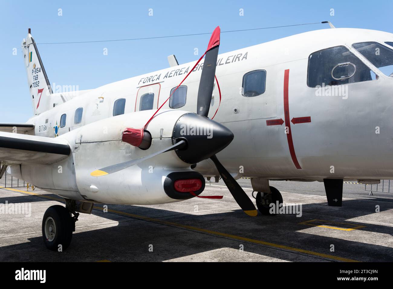 Salvador, Bahia, Brazil - November 09, 2014: P-95A maritime patrol plane stopped at the Brazilian air force base in the city of Salvador, Bahia. Stock Photo