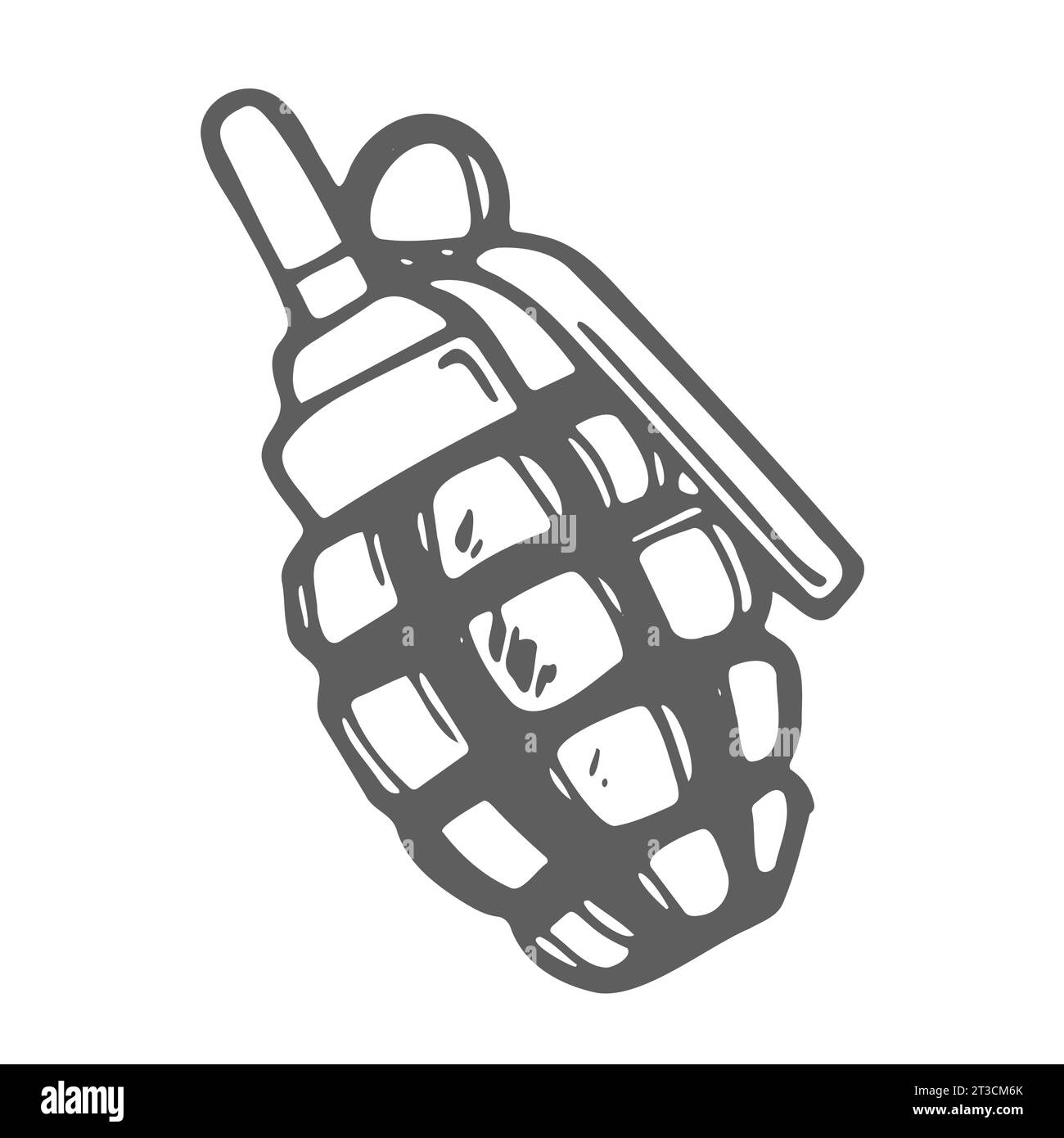 Doodle style pineapple hand grenade illustration in vector format suitable for web, print Stock Vector