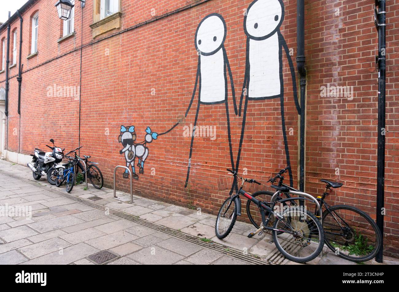 Street art on a wall, Chichester, West Sussex Stock Photo