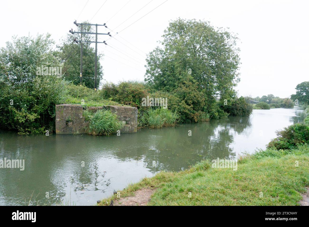 Remains of the bridge carrying the Selsey Tramway across Chichester Canal, Chichester Stock Photo