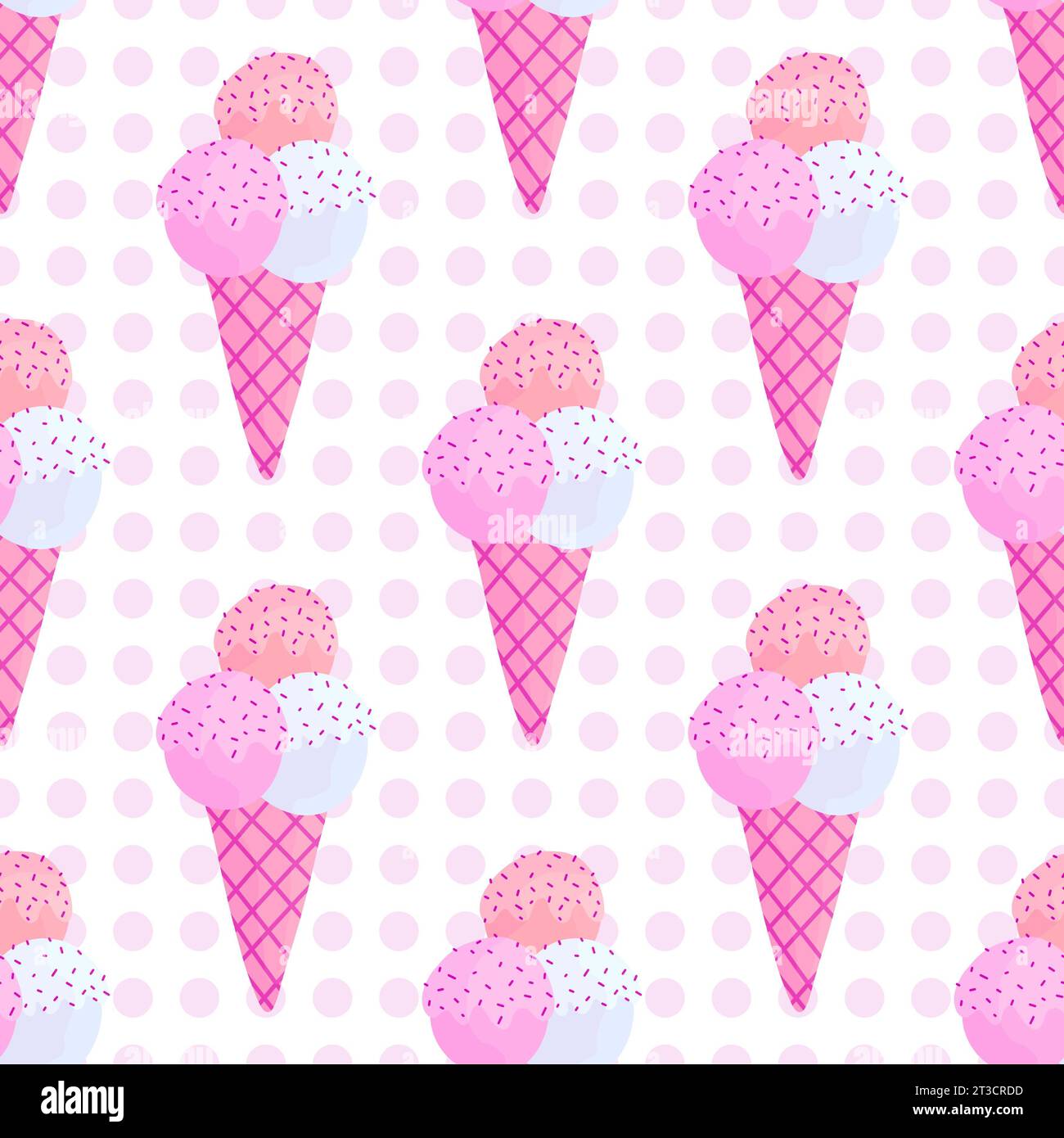 Summer cartoon seamless ice cream pattern for wallpaper and wrapping ...