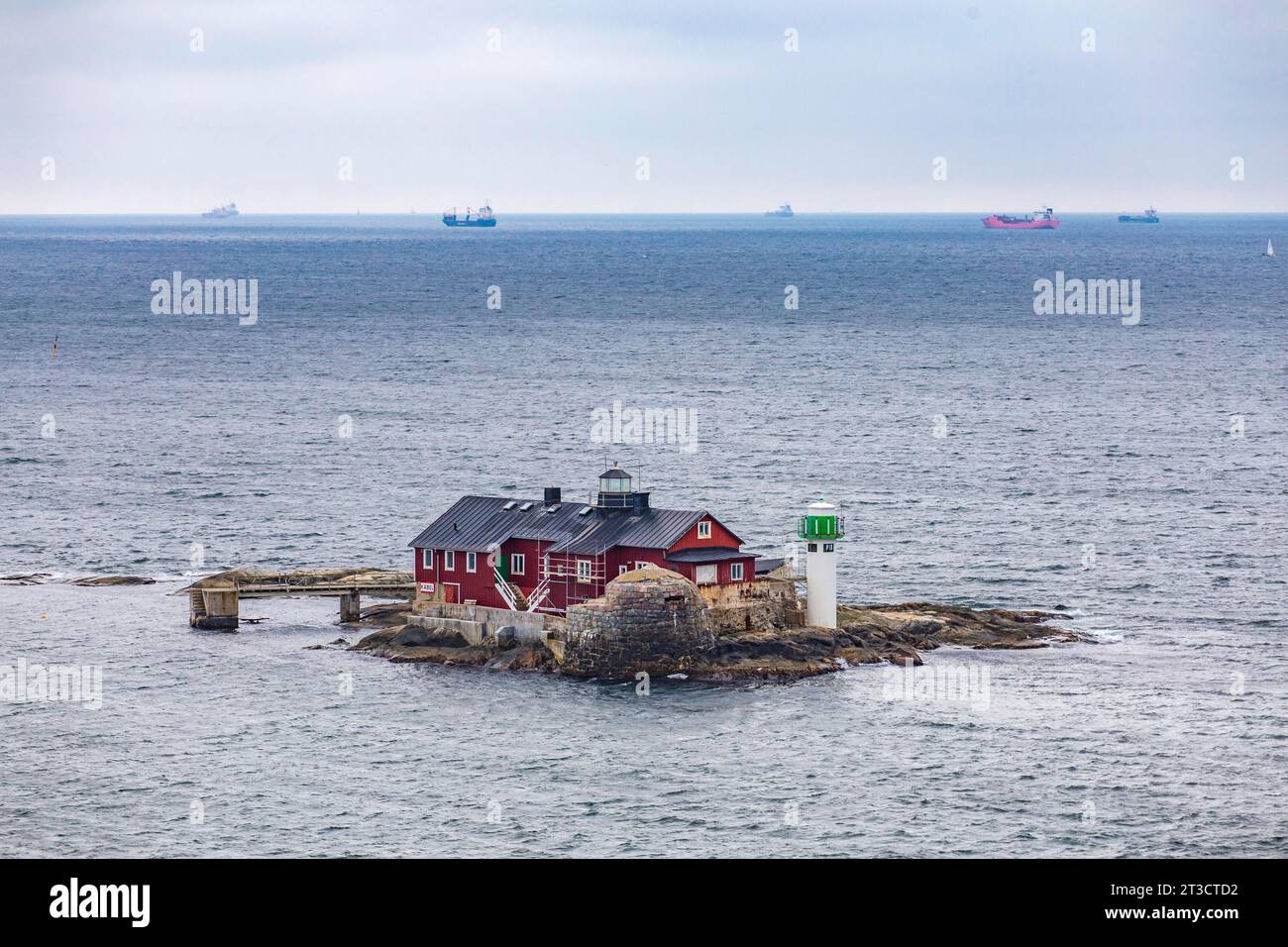 Typical Lighthouse Typical tiny archipelago island with lighthouse and lighthouse keeper's ...