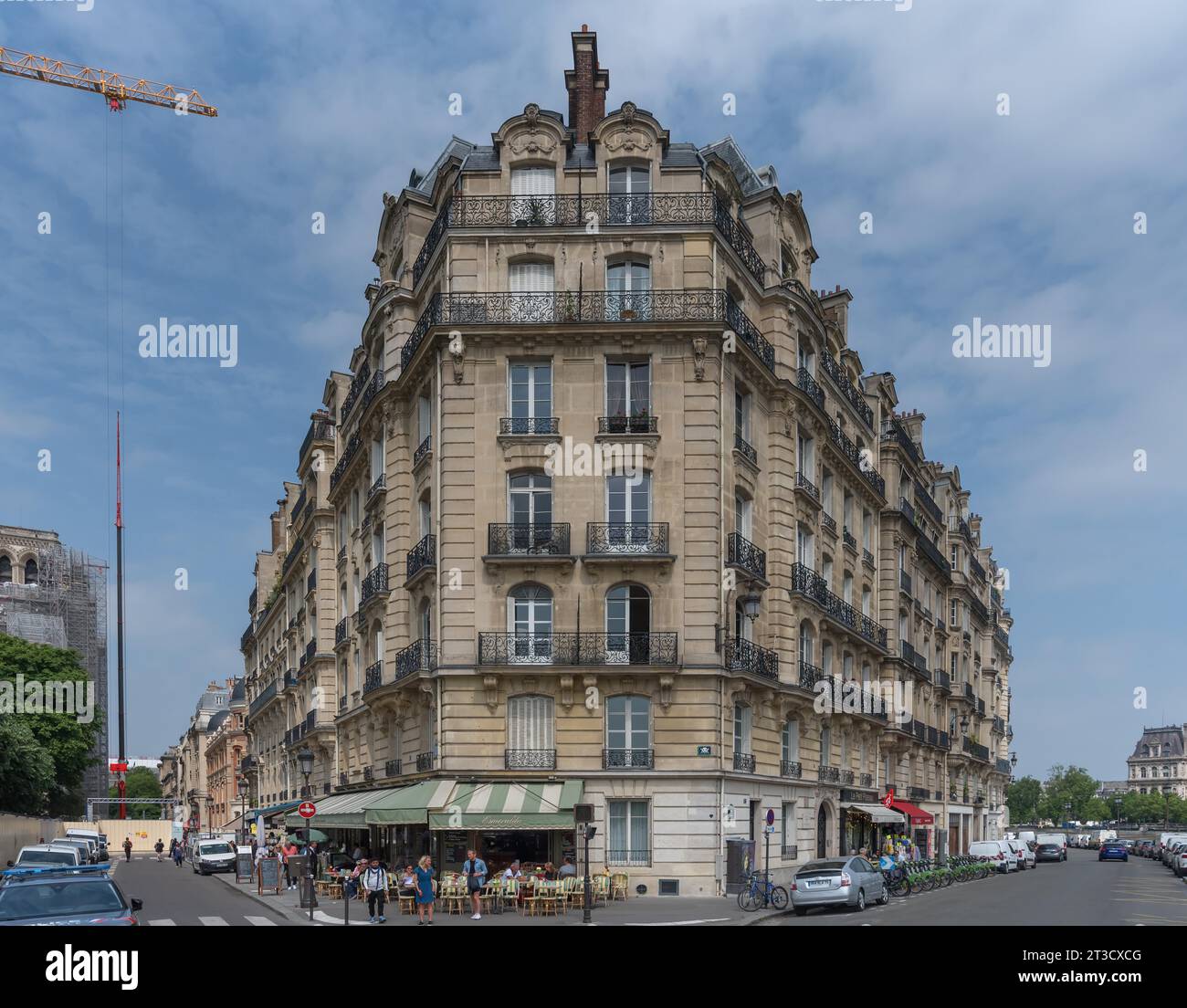 Residential and commercial building built around 1870, Paris, France Stock Photo