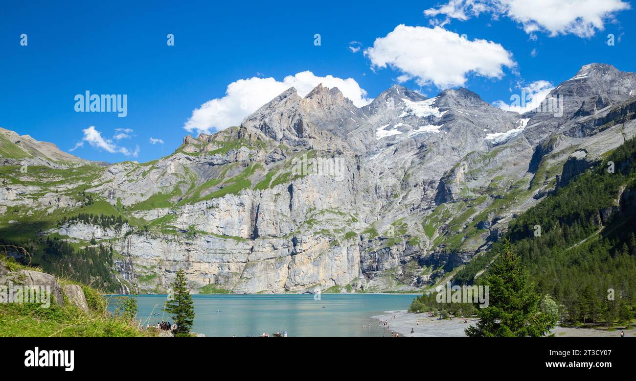 Swiss mountain lake oeschinen hi-res stock photography and images - Alamy