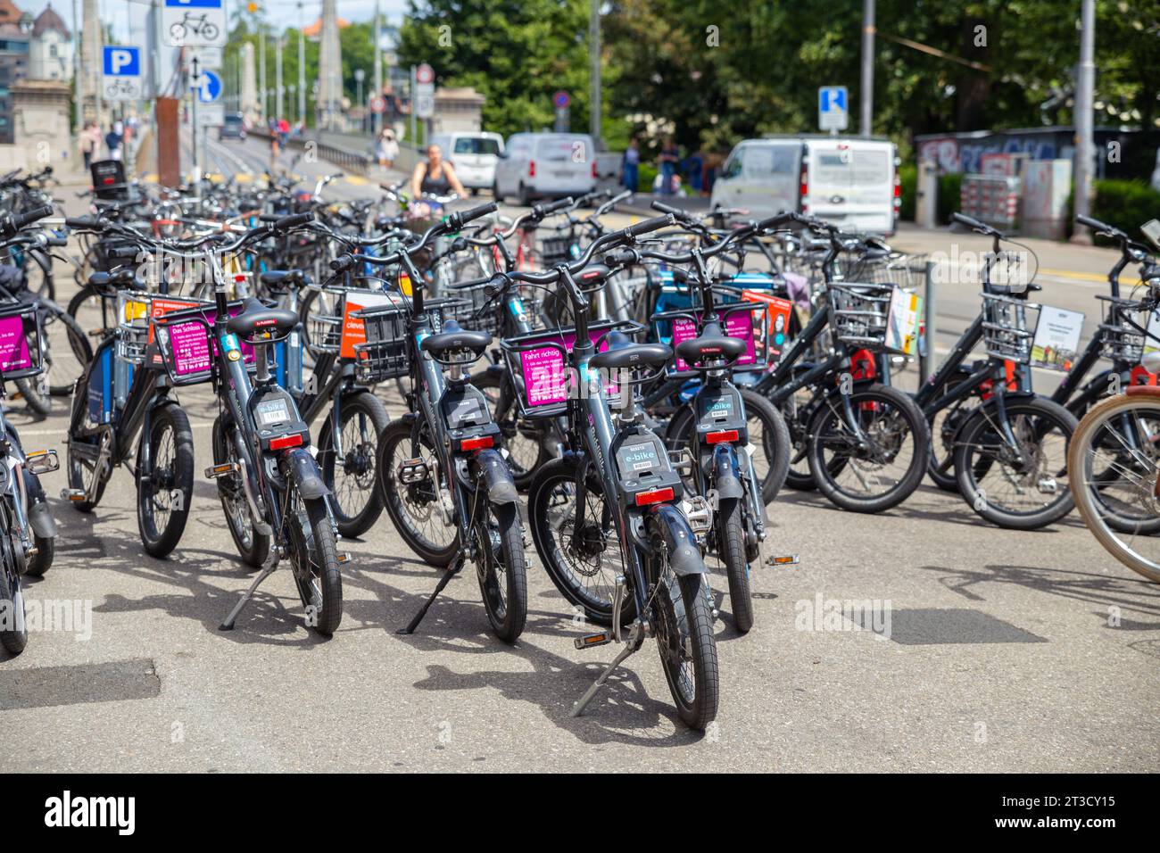 Kandersteg, Switzerland–Aug 3,2023: E-bike in Bern, Switzerland Stock Photo