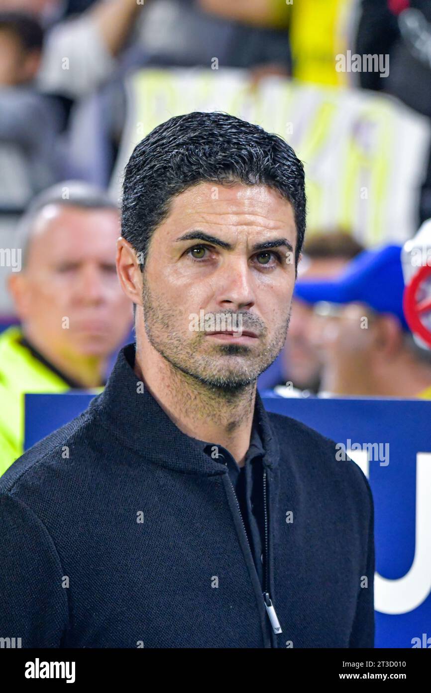 Mikel Arteta before the UEFA Champions League match Sevilla vs Arsenal at Ramon Sanchez-Pizjuan Stadium, Saville, Spain. 24th Oct, 2023. (Photo by Samuel Carreño/News Images) in, on 10/24/2023. (Photo by Samuel Carreño/News Images/Sipa USA) Credit: Sipa USA/Alamy Live News Stock Photo