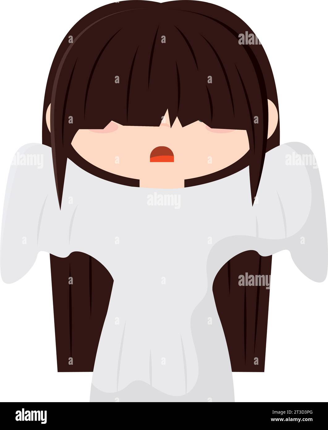 Cute kawaii zombie girl costume Halloween season Vector Stock Vector ...