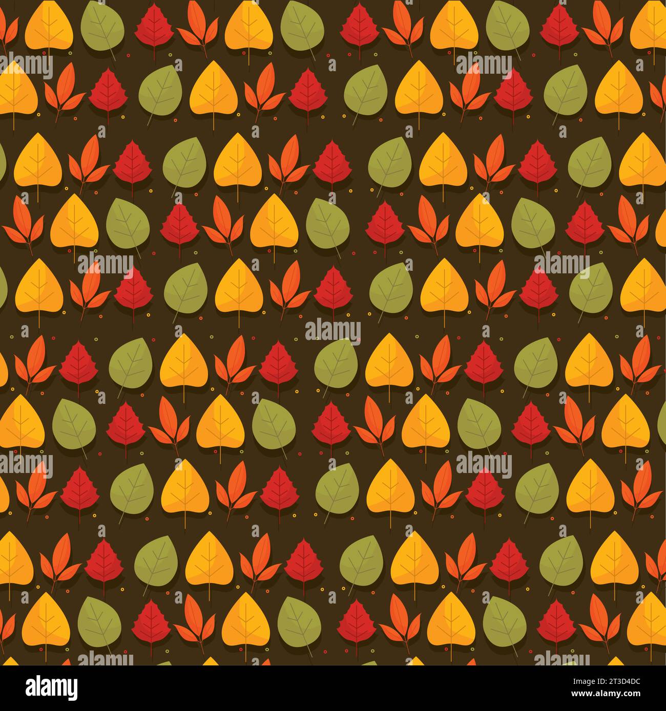 Autumn seasonal pattern background with leaves Vector Stock Vector ...