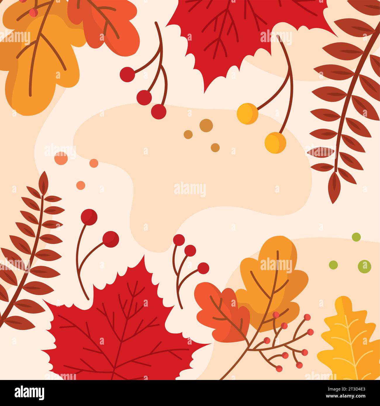 Autumn seasonal pattern background with leaves Vector Stock Vector ...