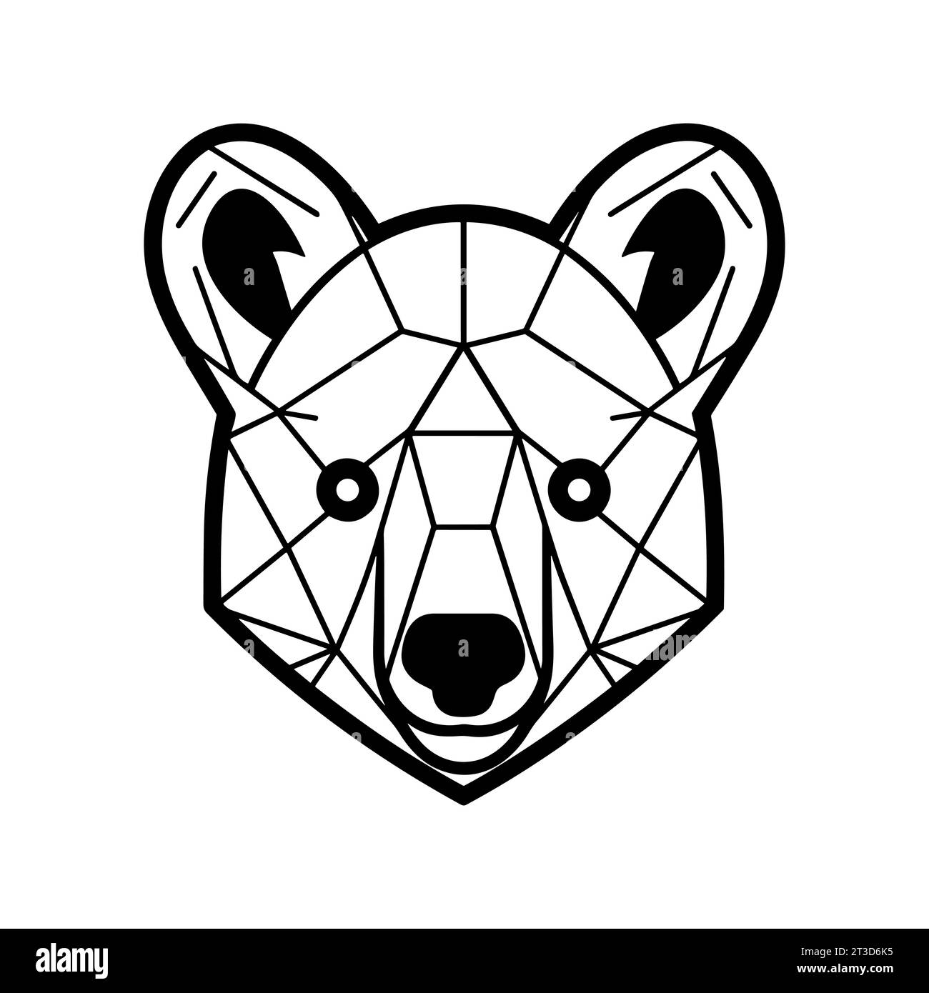 Bear linear icon. Bear logo design. Black bear symbol. Vector