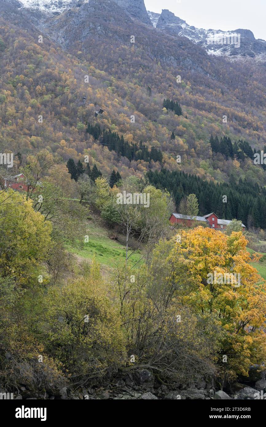 Odda is a town in Ullensvang Municipality in Vestland county, Hardanger district, Norway Stock Photo