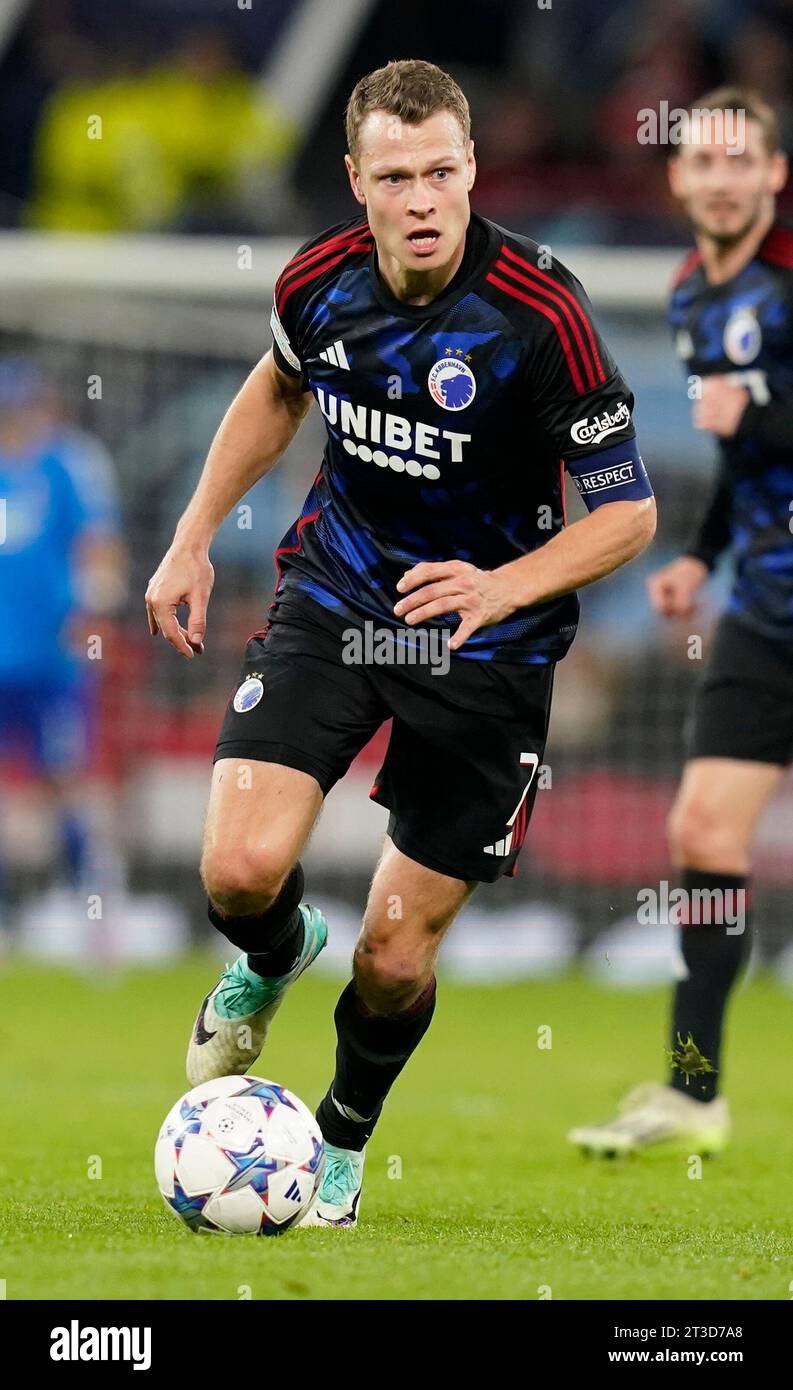 MANCHESTER, UK. 24th Oct, 2023. Viktor Claesson of FC Copenhagen during the UEFA Champions League match at Old Trafford, Manchester. Picture credit should read: Andrew Yates/Sportimage Credit: Sportimage Ltd/Alamy Live News Stock Photo