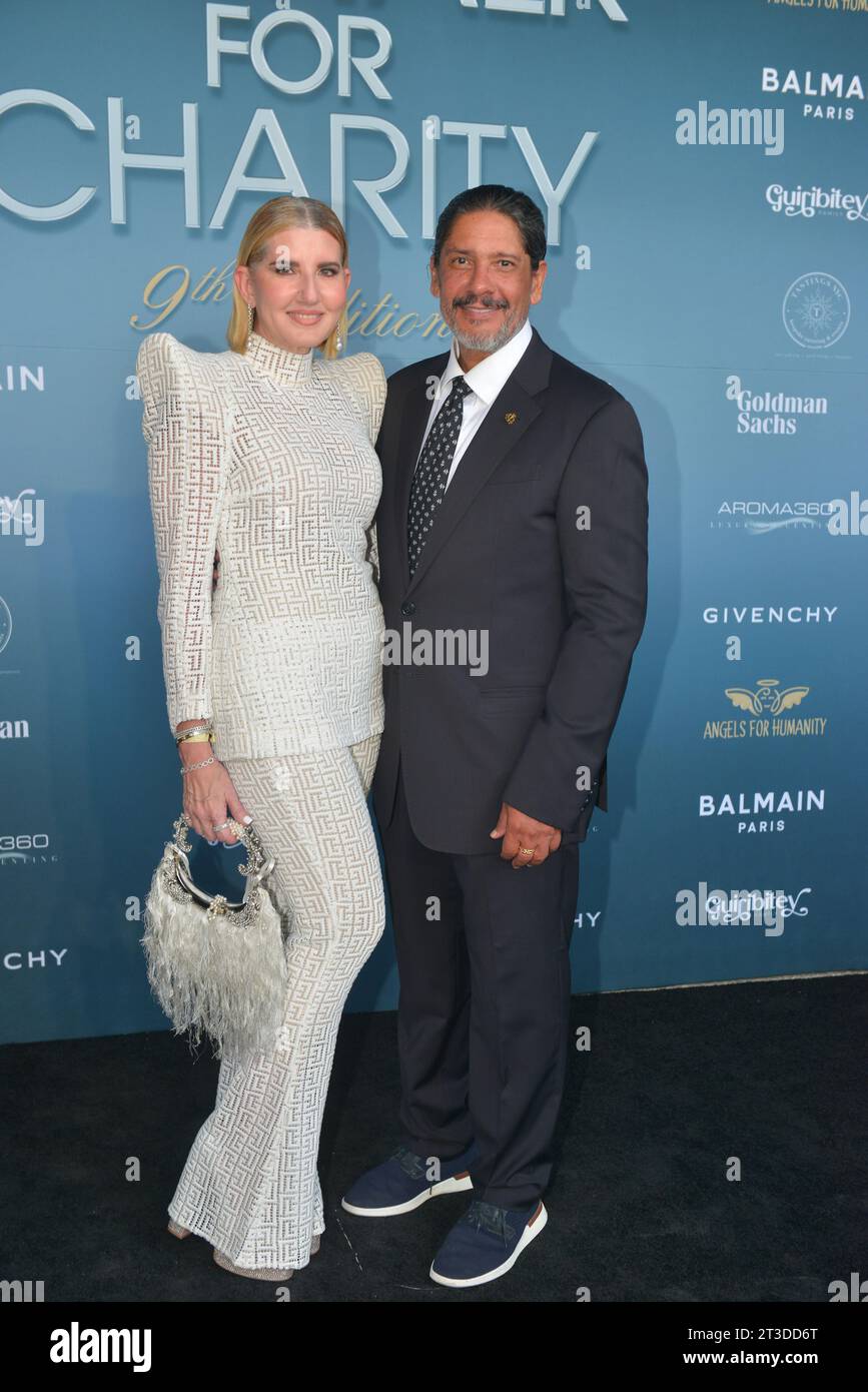 MIAMI, FLORIDA - OCTOBER 22: Marile Luis Lopez and Jorge Luis Lopez attend Angels for Humanity's 9th Annual Catwalk for Charity Fashion show at The Perez Arts Museum Miami on October 22, 2023 in Miami, Florida. Credit: MPI10 / MediaPunch Stock Photo