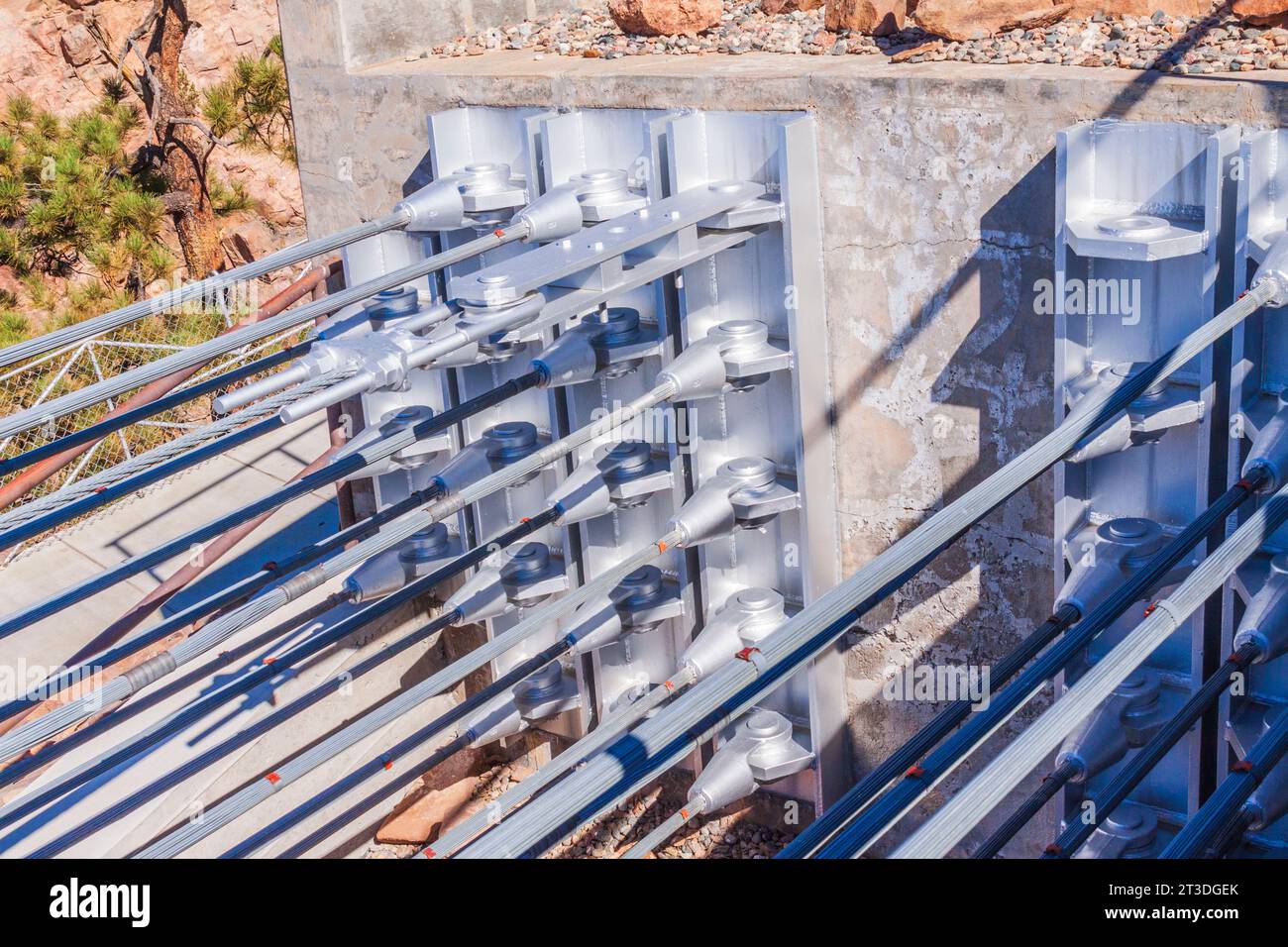 Cables supporting Royal Suspension Bridge in Colorado. This