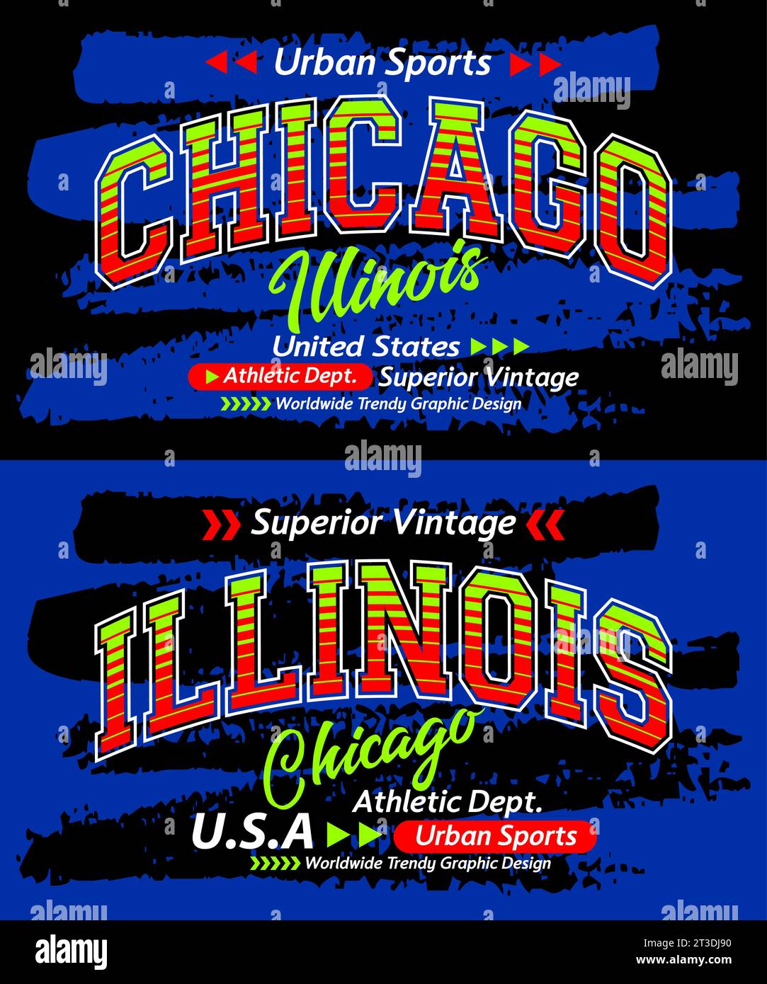 Chicago Illinois typeface grunge vintage college, typography, for t-shirt, posters, labels, etc. Stock Vector
