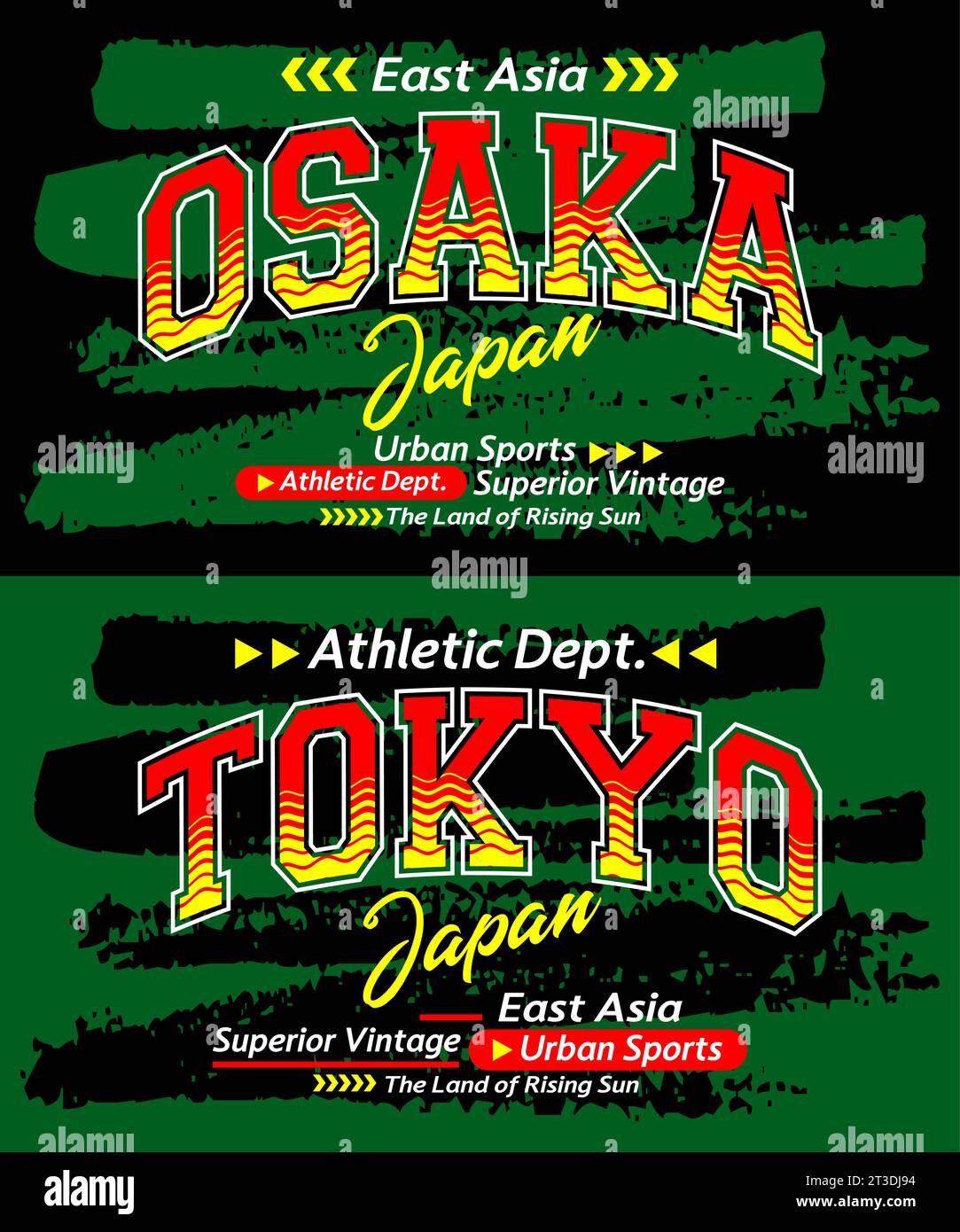 Osaka Tokyo typeface grunge vintage college, typography, for t-shirt, posters, labels, etc. Stock Vector