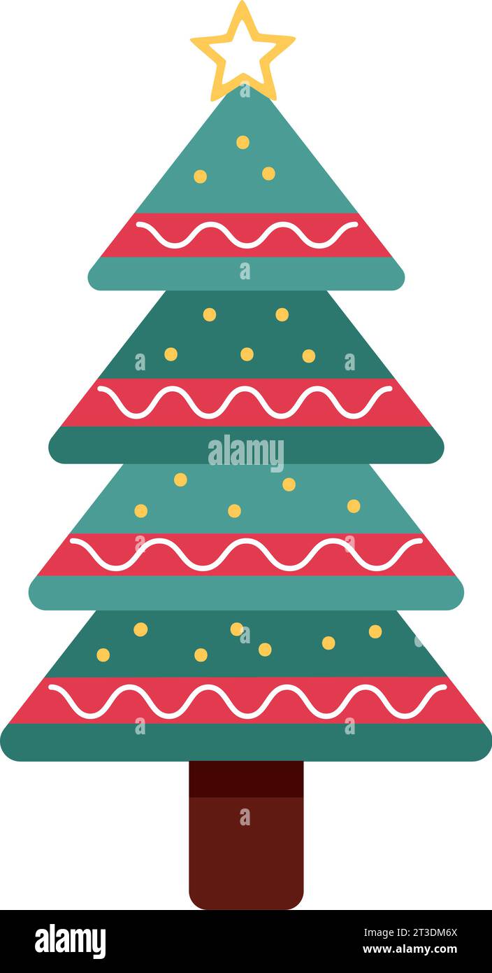 christmas tree with star vector isolated Stock Vector Image & Art - Alamy