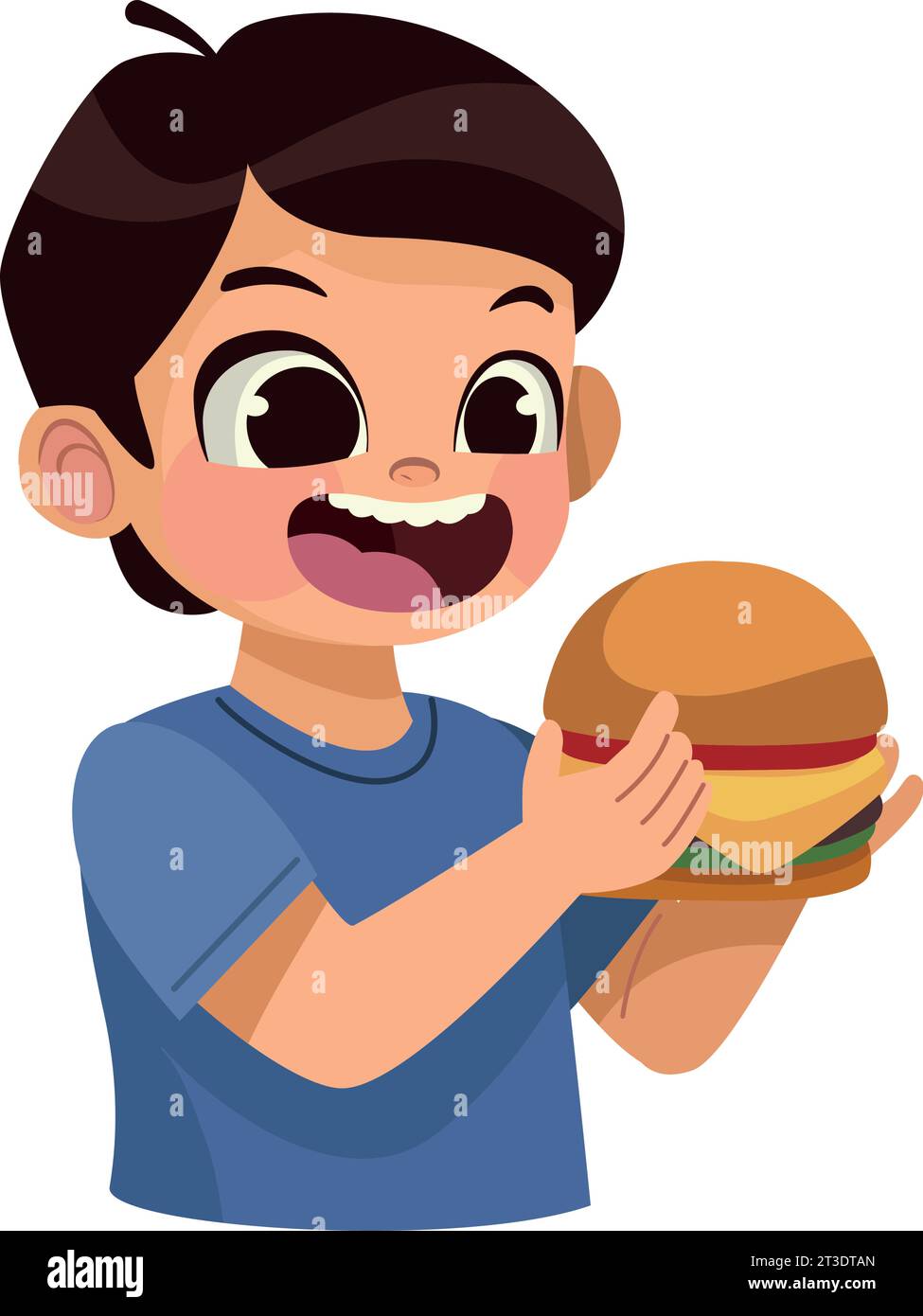 boy eating burger Stock Vector Image & Art Alamy