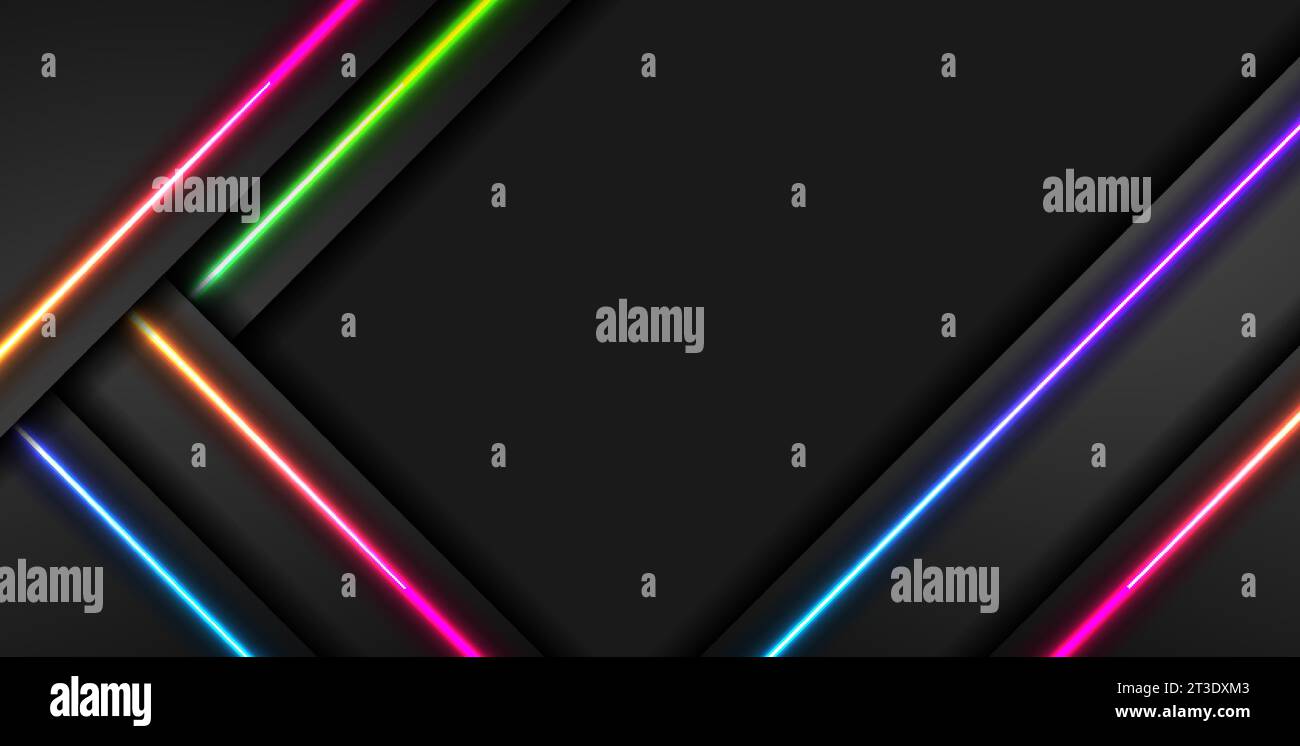 Futuristic technology abstract background with colorful neon glowing ...