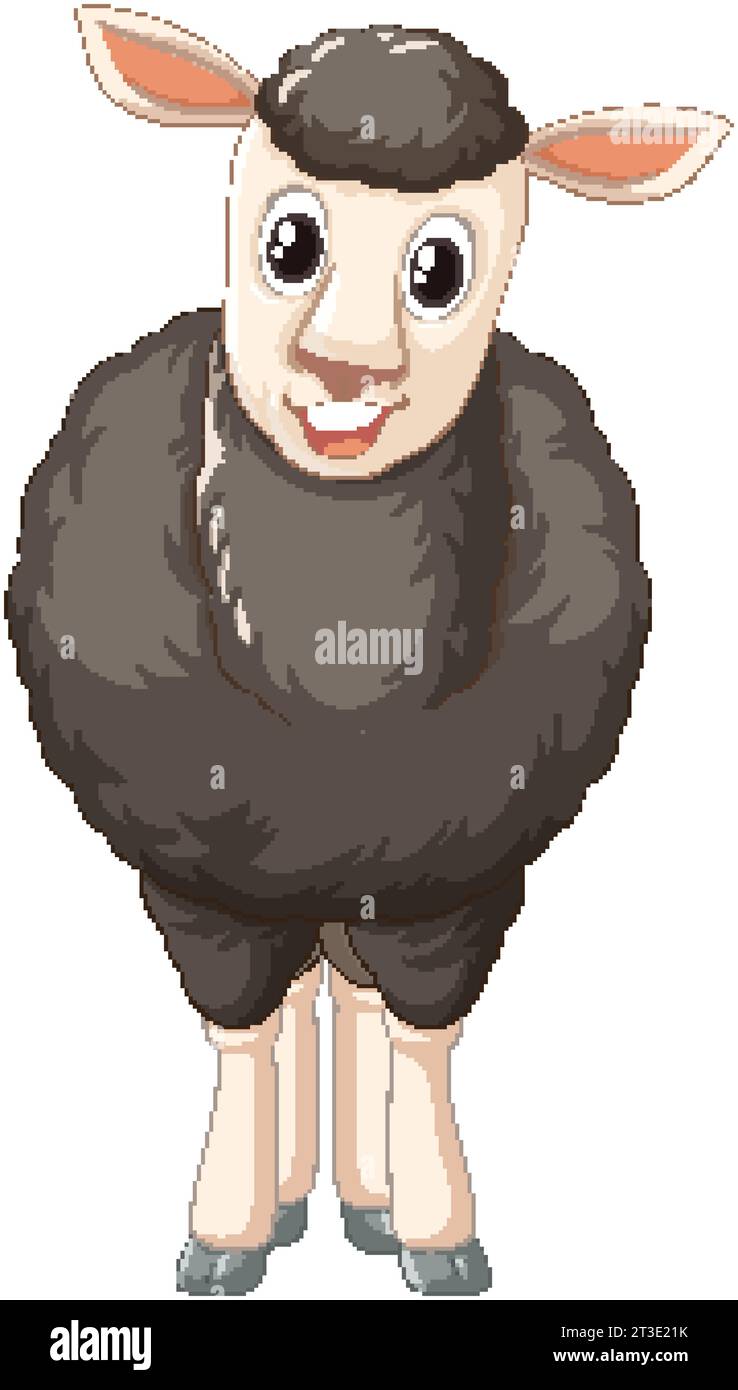 Vector cartoon illustration of a black sheep character Stock Vector ...