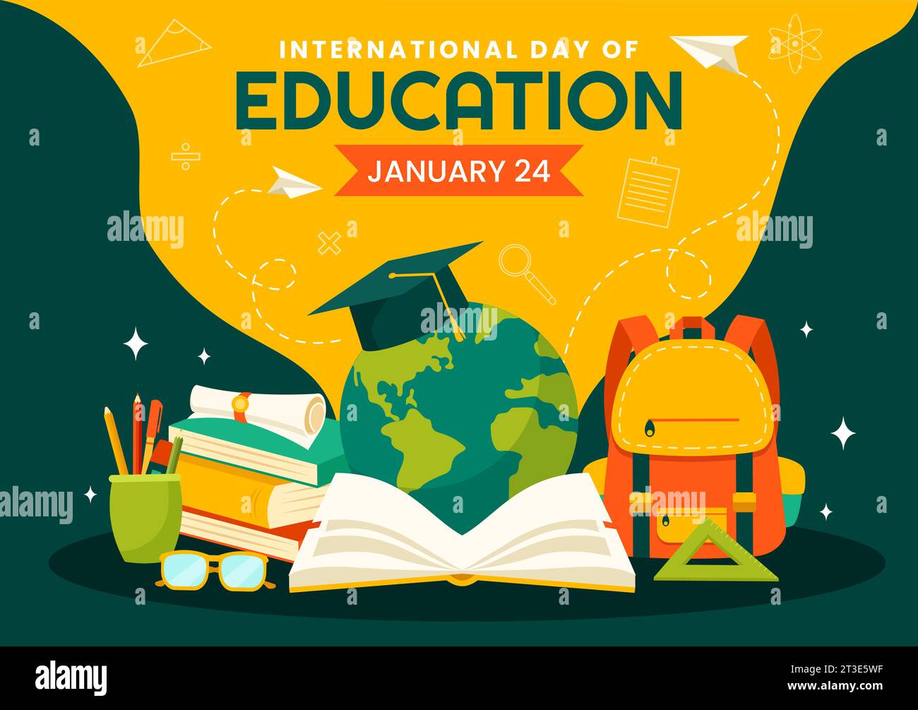 International Education Day Vector Illustration on 24 January with