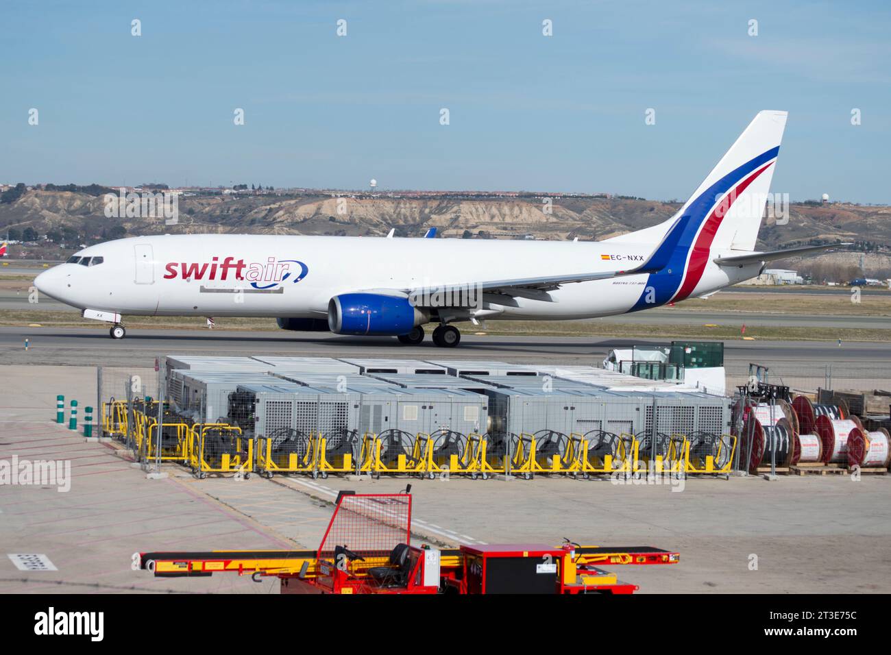 Avión de transporte de carga aérea de la aerolínea Swiftair Stock Photo