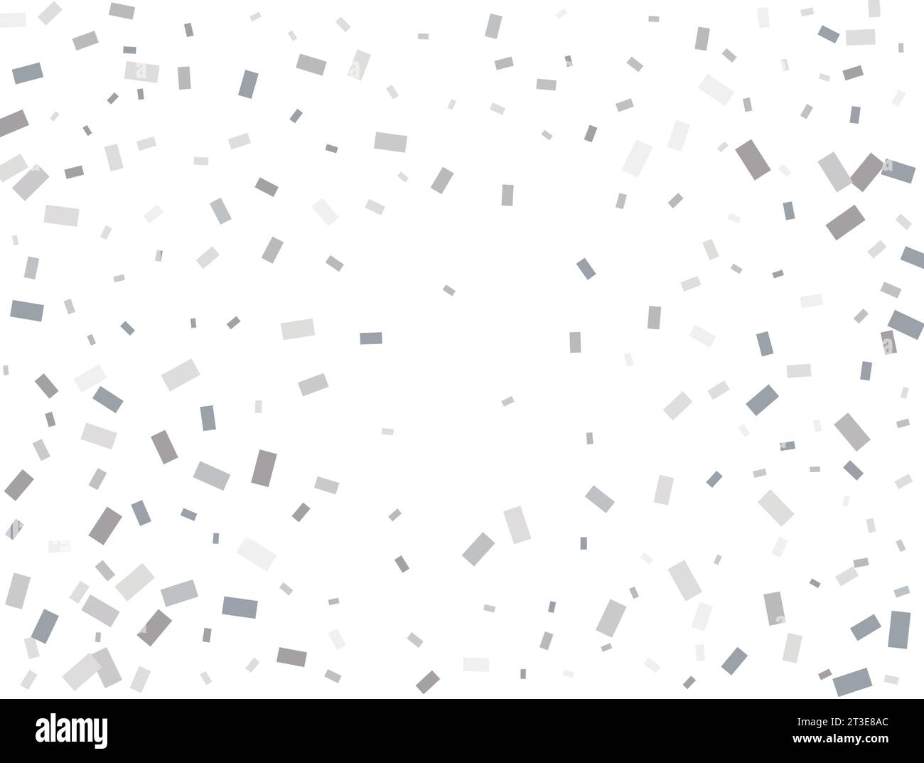 Light silver Rectangular glitter confetti background. White festive