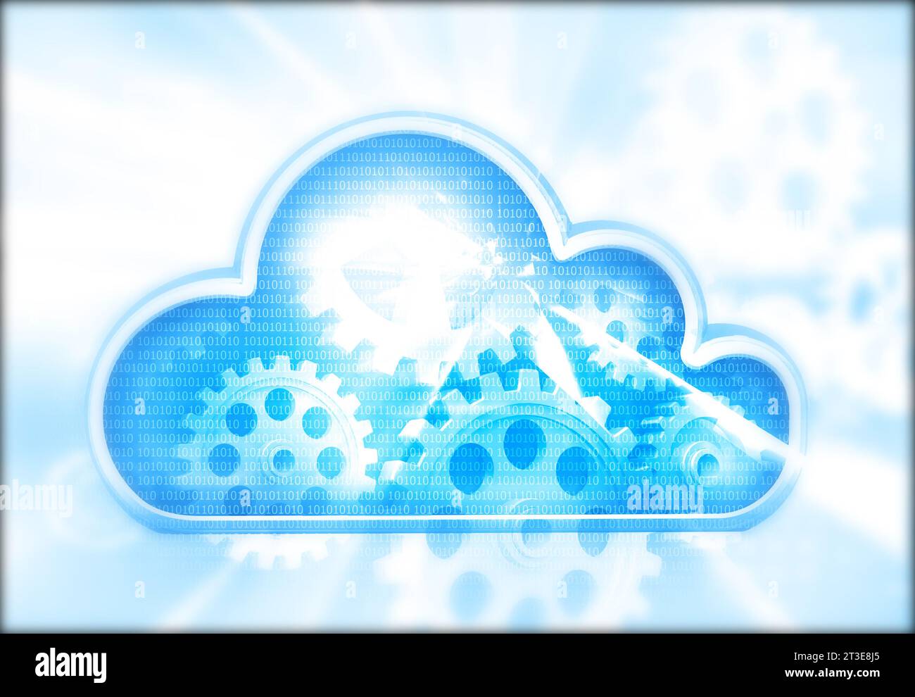 cloud computing concept on futuristic technology background. 3d ...