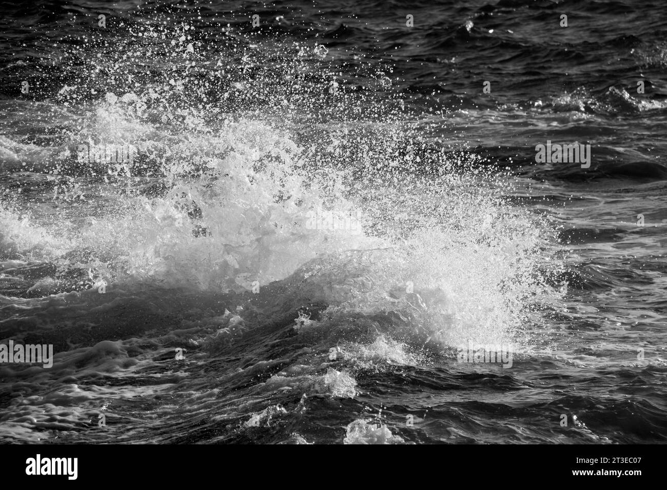 White sea waves on Black and White Stock Photos & Images - Alamy